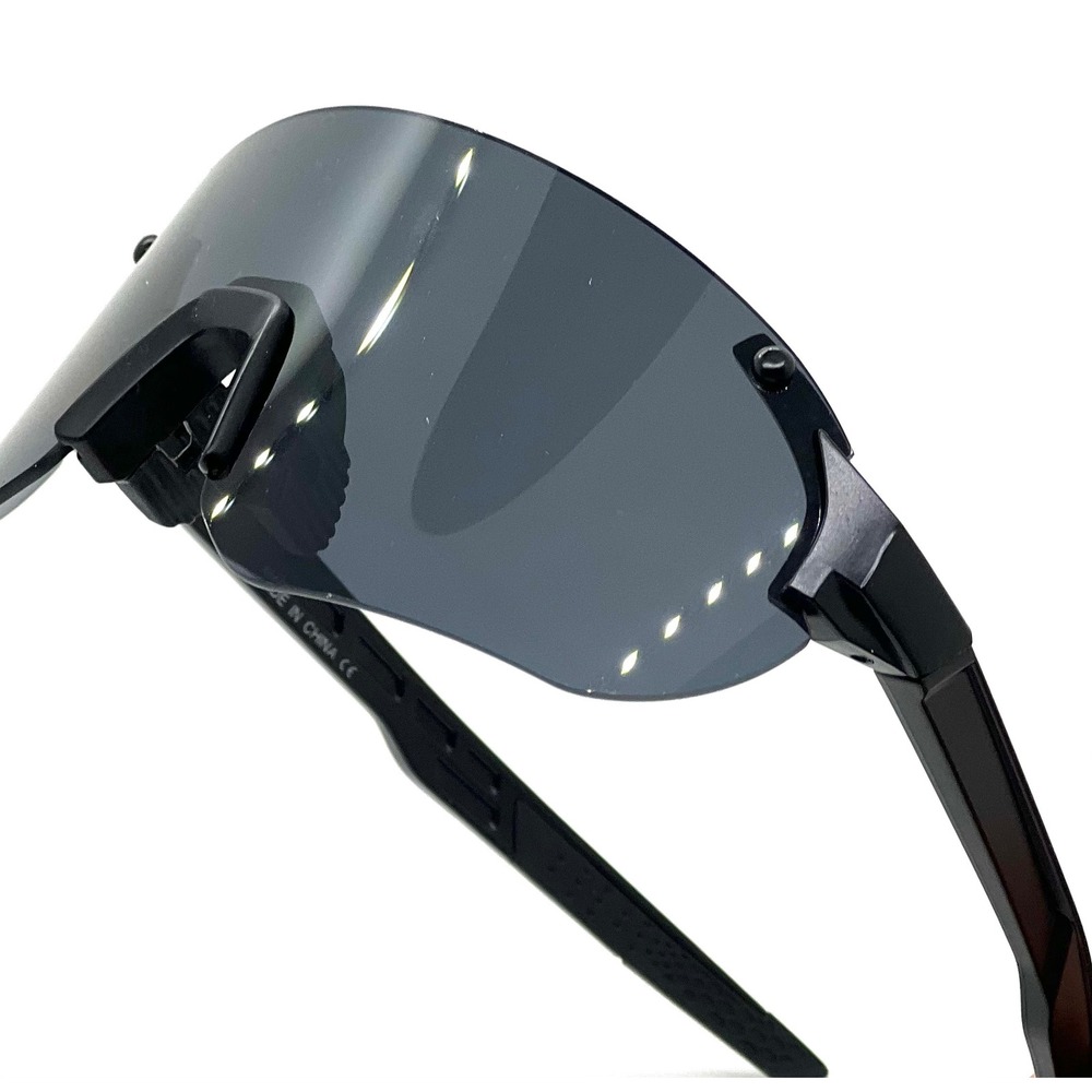 Women Black Shield Wrap Sunglasses Sporty Rimless Performance Eyewear Tech Gafas - Picture 3 of 11